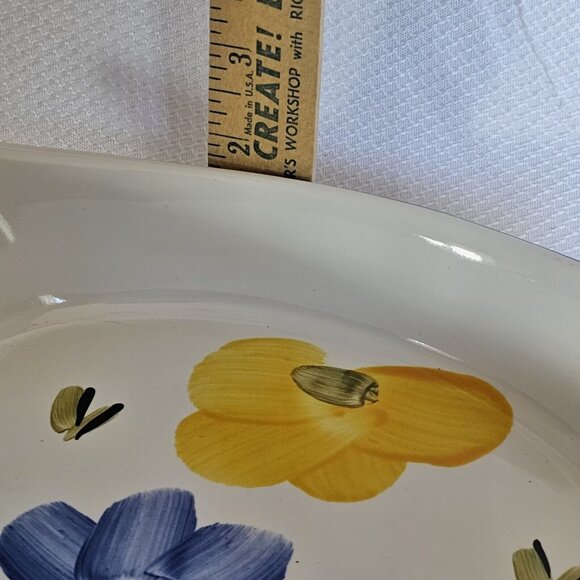 Maxam Italian Daisy Augratin Casserole Bowls 10.7" double portion Portugal set/2 - Picture 8 of 11